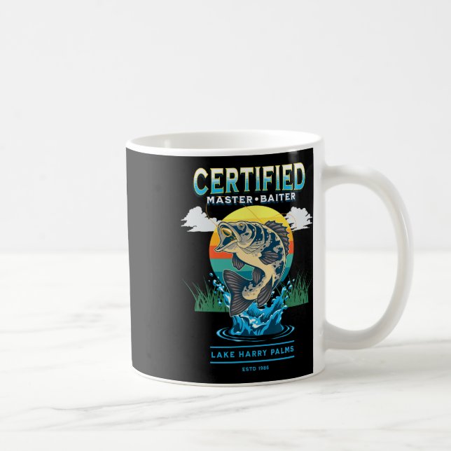 Certified Master Baiter Funny Fishing  Coffee Mug (Right)