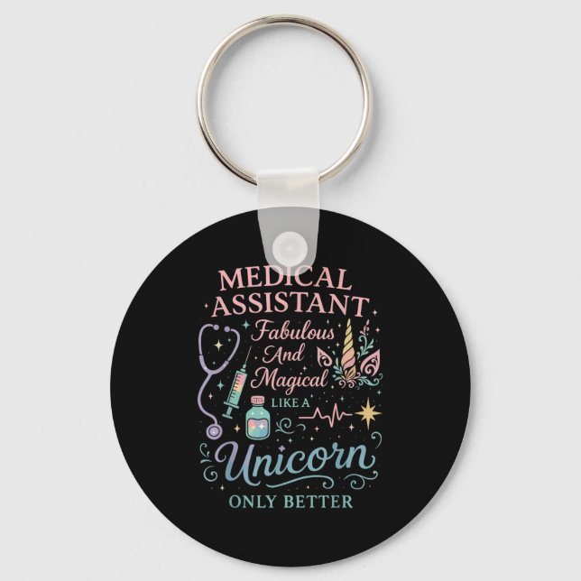 Certified Medical Istant Unicorn Cma Medical Istan Key Ring (Front)