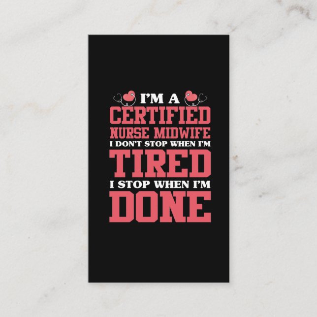 Certified Midwife Cute Doula Baby Birth Business Card (Front)