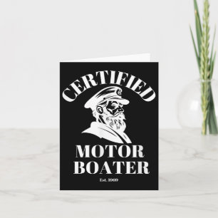 Certified Motor Boater Funny Sailor Ship Boat Capt Card
