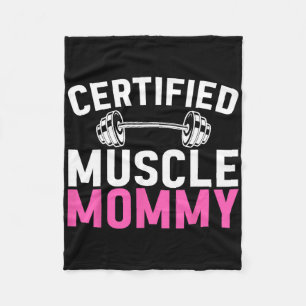 Certified Muscle Mummy Weightlifting Workout Mothe Fleece Blanket