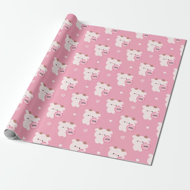 Certified Needs Hug Cow Wrapping Paper (Unrolled)