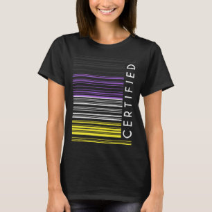 Certified Nonbinary Enby Flag Barcode Genderqueer  T-Shirt