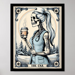 Certified Nurse Istant Tarot Card Skeleton Cna Hal Poster