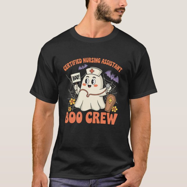 Certified Nursing Assistant Boo Crew Ghost T-Shirt (Front)