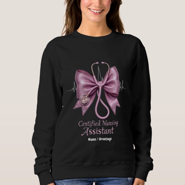 Certified Nursing Assistant CNA Coquette Bow  Sweatshirt (Front)
