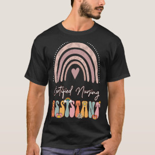 Certified Nursing Assistant CNA Groovy Retro Rainb T-Shirt