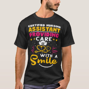 Certified Nursing Assistant Providing Care with a  T-Shirt
