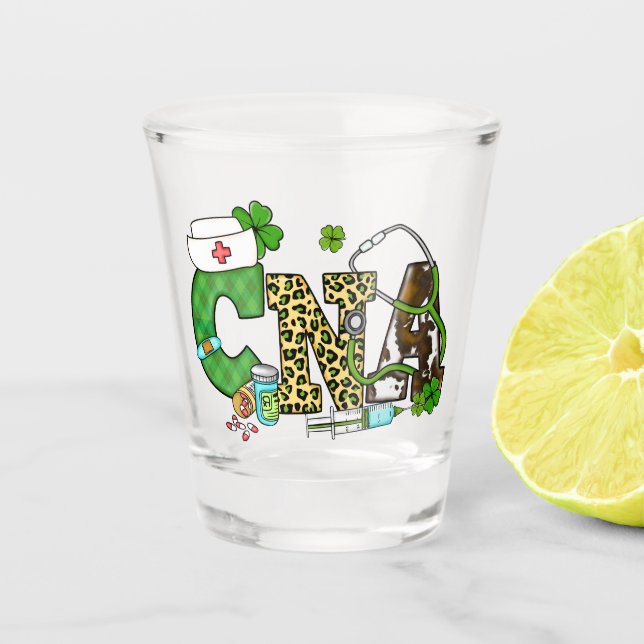 Certified Nursing Assistant St. Patrick's Shot Glass (Front)