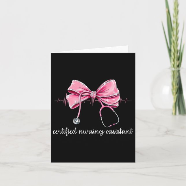 Certified Nursing Istant Cna Stethoscope Coquette  Card (Front)