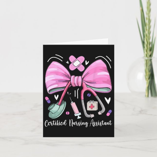 Certified Nursing Istant Cna Stethoscope Coquette  Card (Front)
