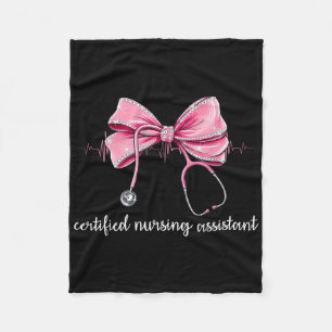 Certified Nursing Istant Cna Stethoscope Coquette Fleece Blanket
