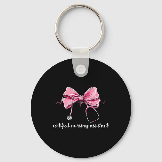Certified Nursing Istant Cna Stethoscope Coquette  Key Ring (Front)