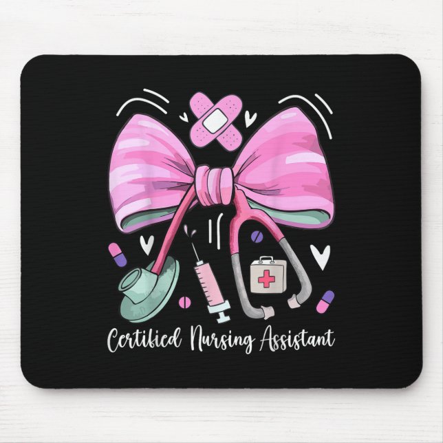 Certified Nursing Istant Cna Stethoscope Coquette  Mouse Pad (Front)