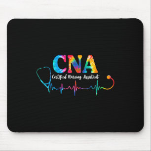 Certified Nursing Istant Tie Dye Cna Nurse Stethos Mouse Pad