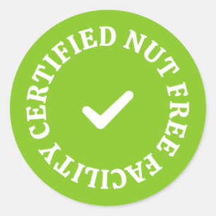 Certified Nut Free Facility – Green Allergy-Safe Classic Round Sticker