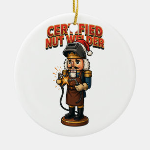 Certified Nutcracker Welder Holiday Professional Ceramic Ornament