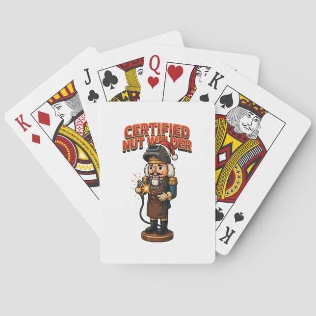 Certified Nutcracker Welder Holiday Professional   Playing Cards (Back)