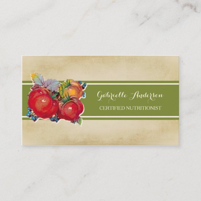Certified Nutritionist Whole Food Wellness QR Code Business Card (Front)