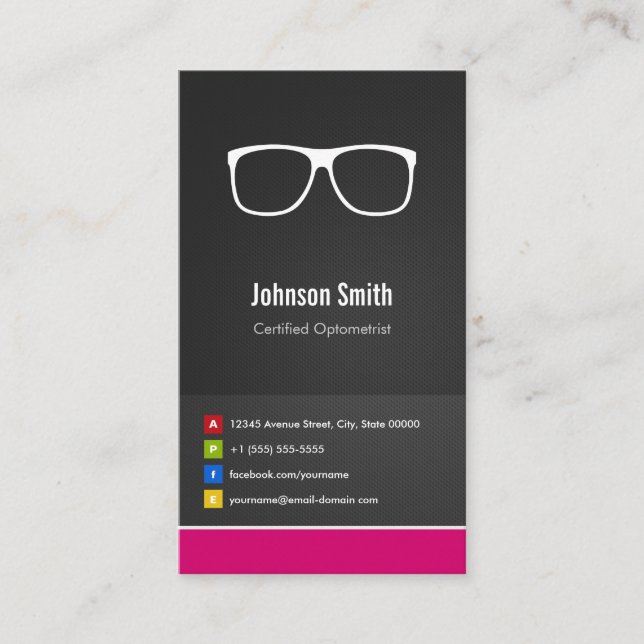 Certified Optometrist Optical Creative Innovative Business Card (Front)