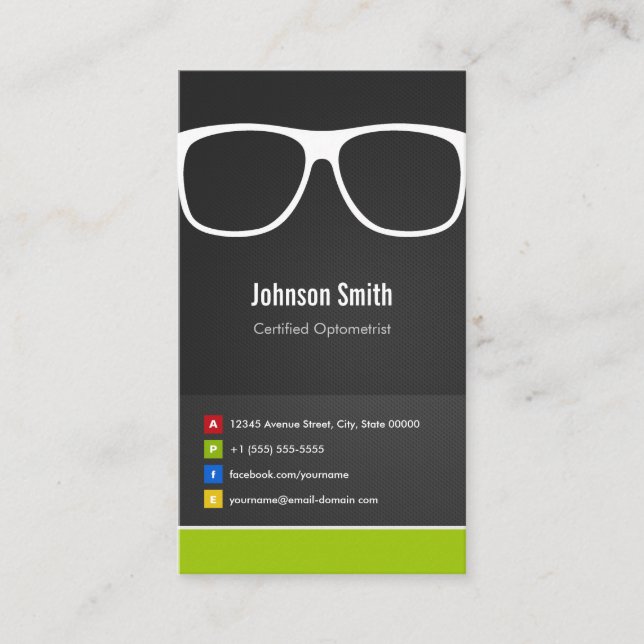 Certified Optometrist Optical Creative Innovative Business Card (Front)
