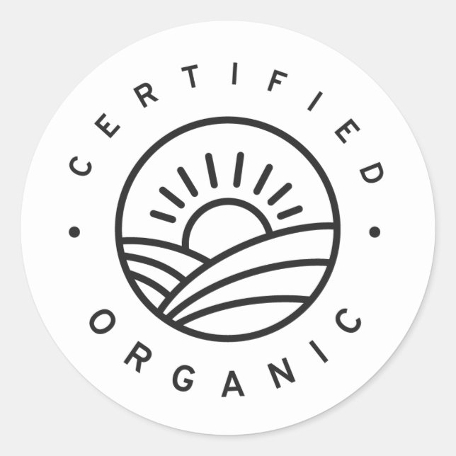Certified organic classic round sticker (Front)
