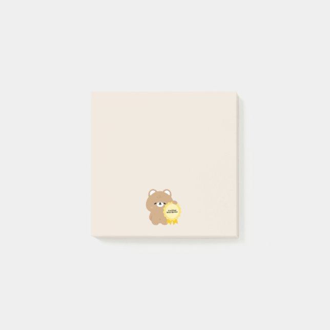 Certified Overthinker Brown Bear Post-it Notes (Front)