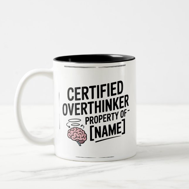 Certified Overthinker Funny Gift Mug (Left)