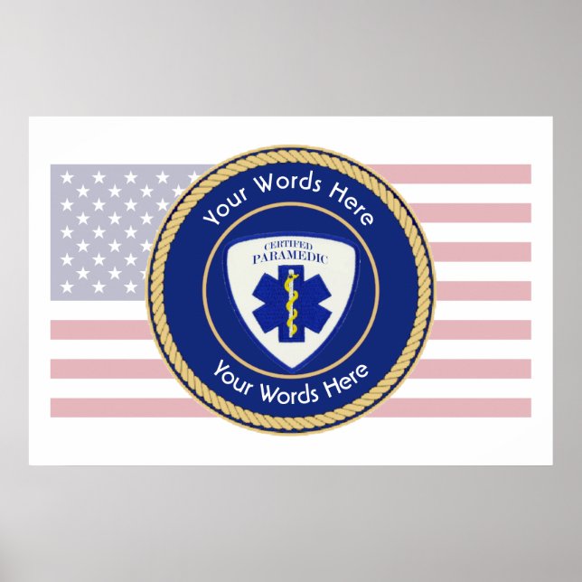 Certified Paramedic Star of Life Universal Poster (Front)
