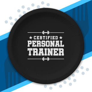 Certified Personal Trainer Fitness Coach Gym Train Paper Plate