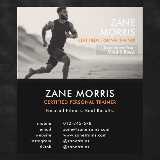 Certified Personal Trainer Photo Business Card (Creator Uploaded)