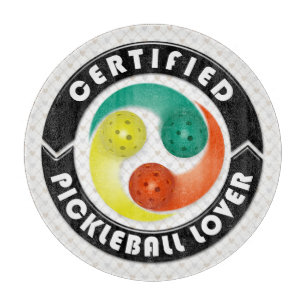 Certified Pickleball Lover 1 Glass Cutting Boards