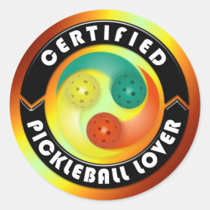 Certified Pickleball Lover 1 Options Classic Round Sticker