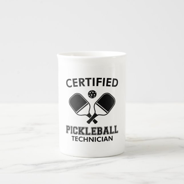 Certified Pickleball Technician Bone China Mug (Front)