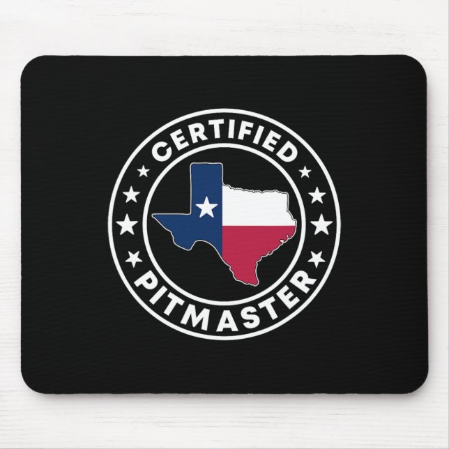 Certified Pitmaster Texan Bbq Grilling Texas Byrbe Mouse Pad (Front)