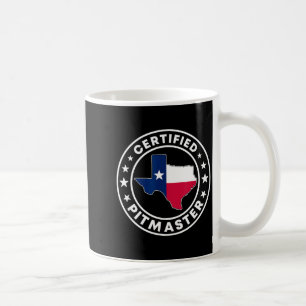 Certified pitmaster texan bbq grilling texas coffee mug