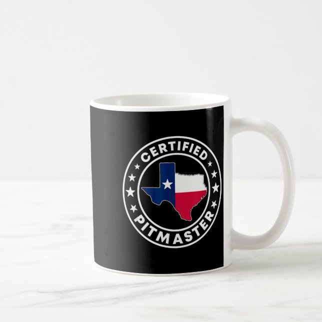 Certified pitmaster texan bbq grilling texas coffee mug (Right)