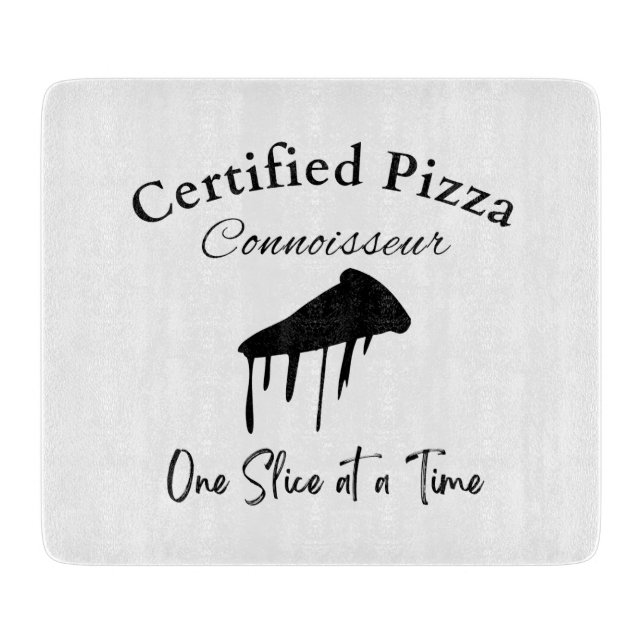 Certified Pizza Connoisseur Cutting Board (Front)