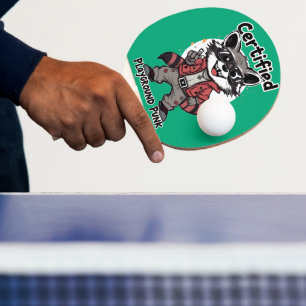 Certified Playground Punk Cool Racoon Sunglasses Ping Pong Paddle