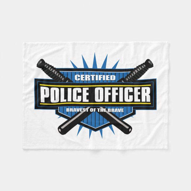 Certified Police Officer Fleece Blanket (Front (Horizontal))