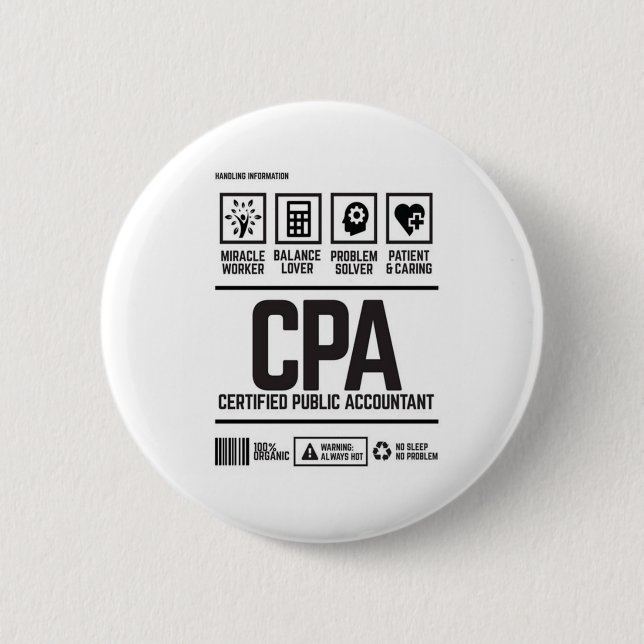 certified public accountant-CPA 6 Cm Round Badge (Front)