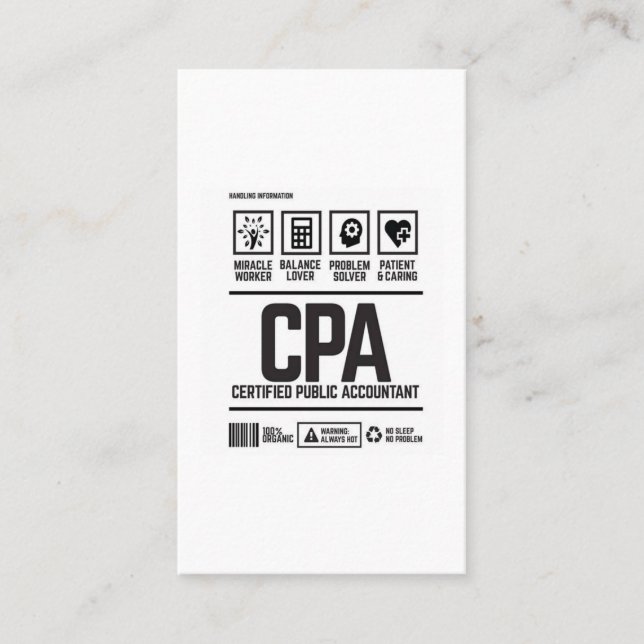certified public accountant-CPA Business Card (Front)