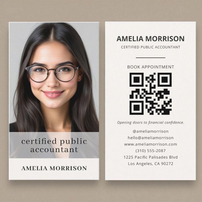 Certified Public Tax Accountant Preparer Photo Business Card (Creator Uploaded)
