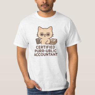 Certified Purr-ublic Accountant Cute Kawaii Cat T-Shirt