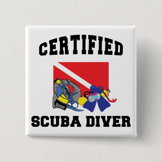 Certified SCUBA Diver 15 Cm Square Badge (Front)