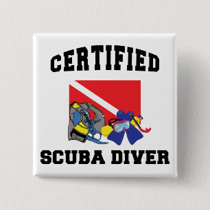 Certified SCUBA Diver 15 Cm Square Badge