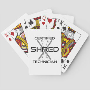 Certified Shred Technician Skiing Playing Cards
