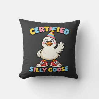 Certified Silly Goose Cute Cartoon Goose Funny Cushion