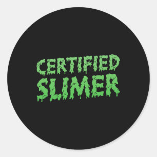 Certified Slimer Halloween Slime Text Classic Round Sticker