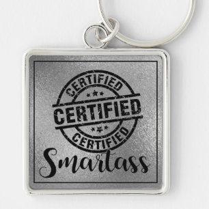 Certified Smartass Logo Key Ring